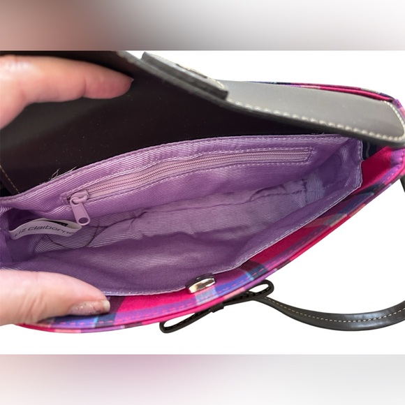 Liz Claiborne Pink & Purple Plaid Mini Purse - Picture 7 of 9